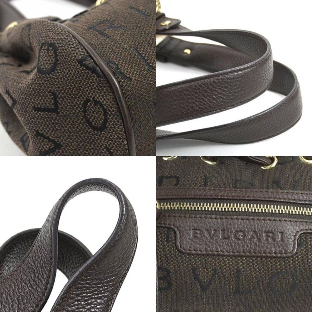 Bulgari Logo Mania Brown Canvas Handbag (Pre-Owned) - Picture 5 of 5